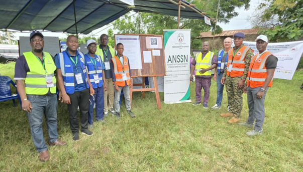 Authority agents conducting a facility inspection